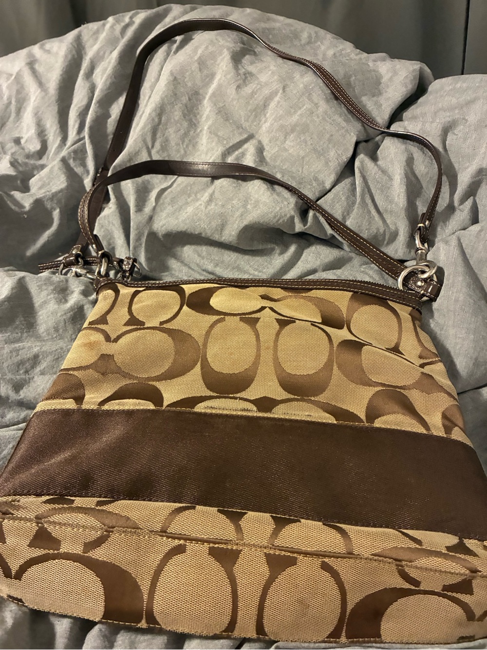 Fair Condition-Coach Signature Stripe Crossbody - Picture 2 of 3